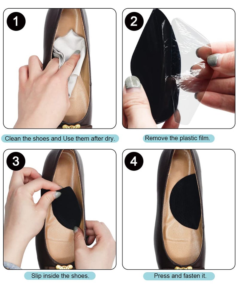 Dr.Foot Dr. Foot's Arch Support Shoe Insoles for Flat Feet  Gel Arch Inserts for Plantar Fasciitis  Adhesive Arch Pad for Relieve Pressure and Feet Pain- 3 Pairs (Transparent+Black+Beige  3 Count (Pack of 1)) - Image 4
